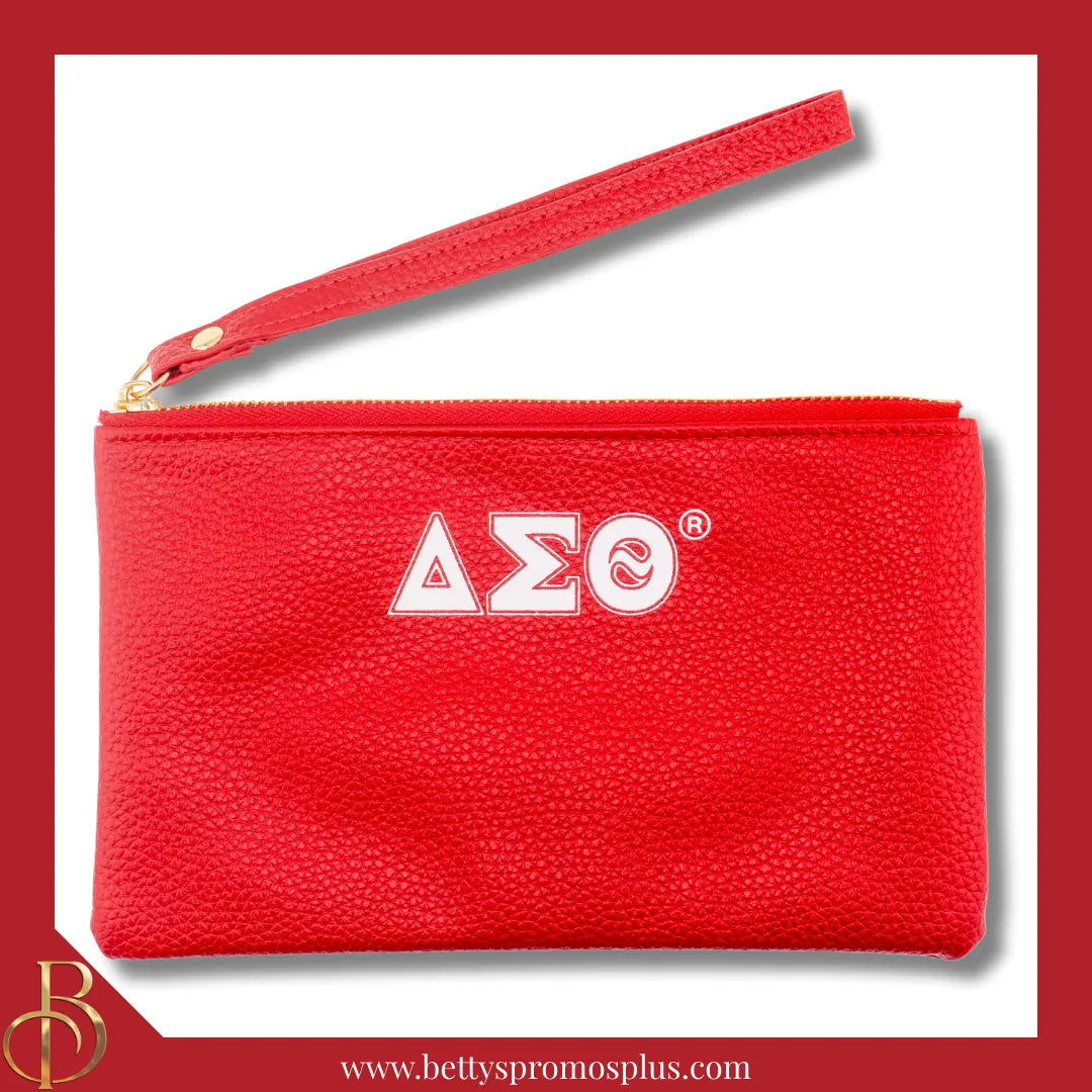 Delta Sigma Theta ΔΣΘ Clutch Wristlet-Red-Delta Sigma Theta Paraphernalia-Delta Sigma Theta Purses-Betty's Promos Plus
