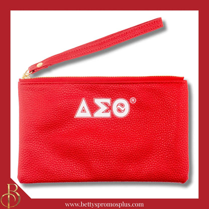 Delta Sigma Theta ΔΣΘ Clutch Wristlet-Red-Delta Sigma Theta Paraphernalia-Delta Sigma Theta Purses-Betty's Promos Plus