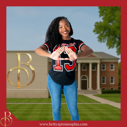 Delta Sigma Theta ΔΣΘ Cold Shoulder 13 Screen Printed T-Shirt-Delta Sigma Theta Paraphernalia-Delta Sigma Theta T-Shirts-Betty's Promos Plus