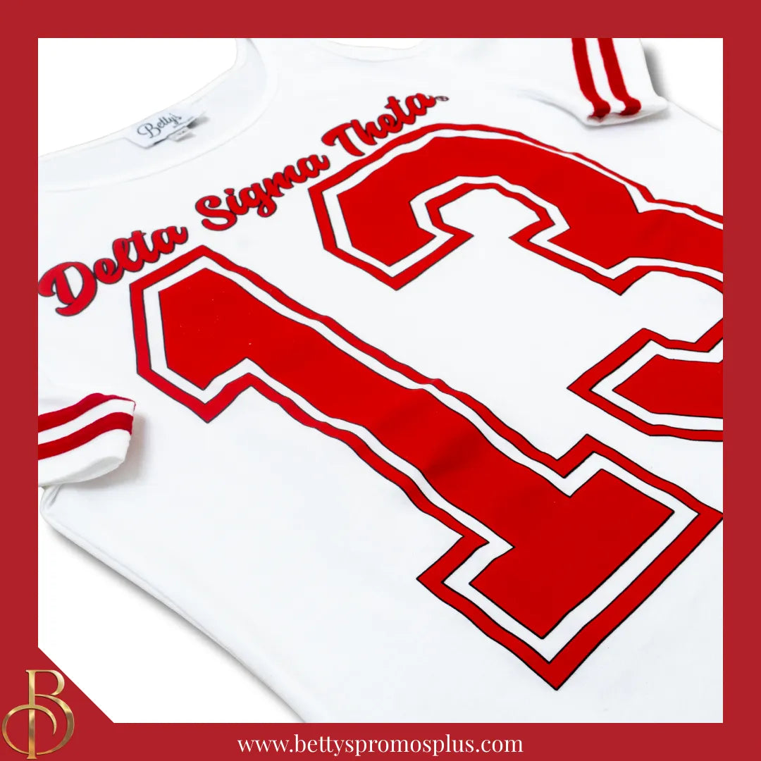 Delta Sigma Theta ΔΣΘ Cold Shoulder 13 Screen Printed T-Shirt-Delta Sigma Theta Paraphernalia-Delta Sigma Theta T-Shirts-Betty's Promos Plus