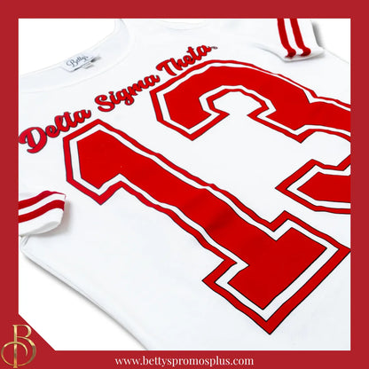Delta Sigma Theta ΔΣΘ Cold Shoulder 13 Screen Printed T-Shirt-Delta Sigma Theta Paraphernalia-Delta Sigma Theta T-Shirts-Betty's Promos Plus