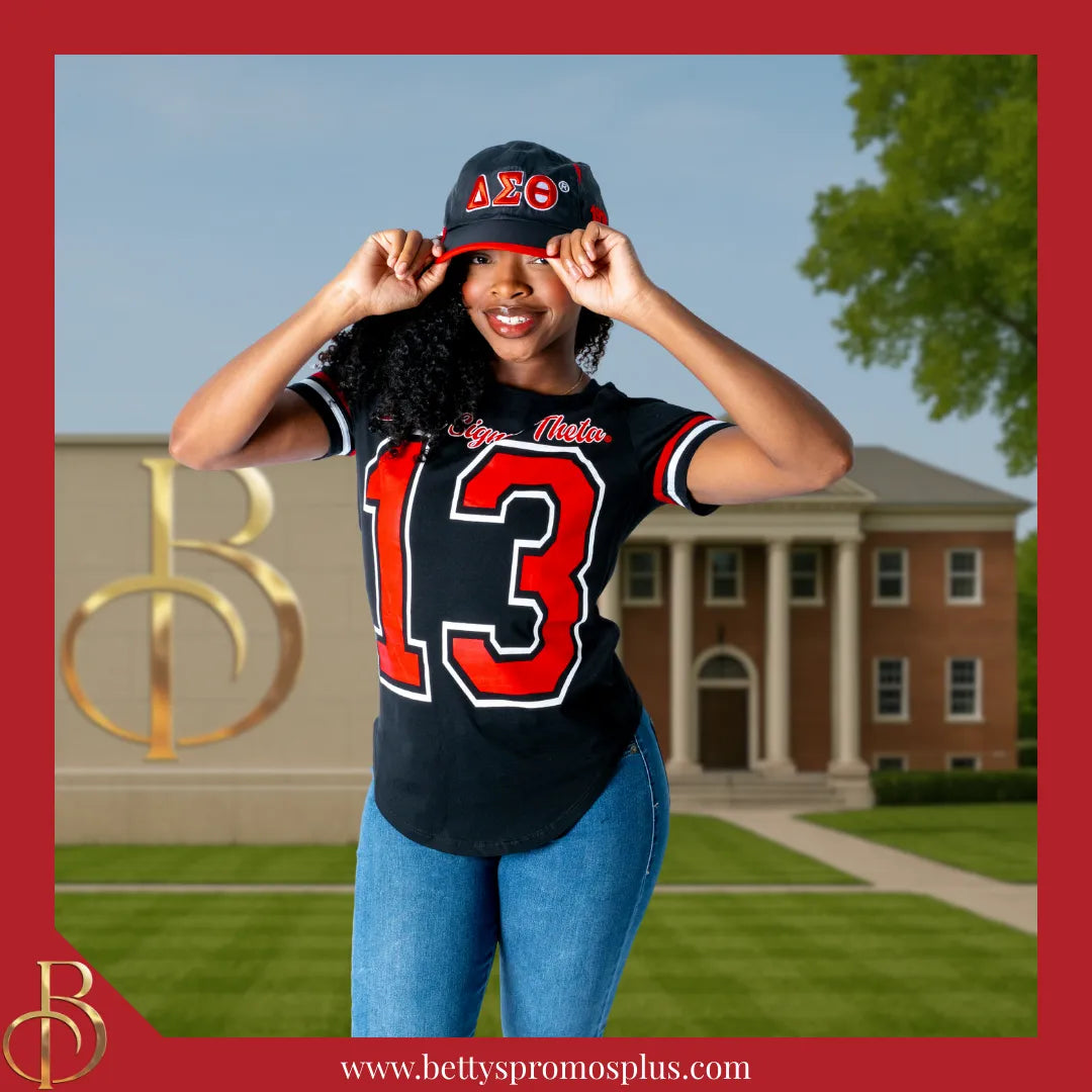 Delta Sigma Theta ΔΣΘ Cold Shoulder 13 Screen Printed T-Shirt-Delta Sigma Theta Paraphernalia-Delta Sigma Theta T-Shirts-Betty's Promos Plus