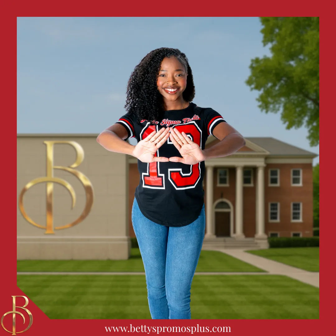 Delta Sigma Theta ΔΣΘ Cold Shoulder 13 Screen Printed T-Shirt-Delta Sigma Theta Paraphernalia-Delta Sigma Theta T-Shirts-Betty's Promos Plus