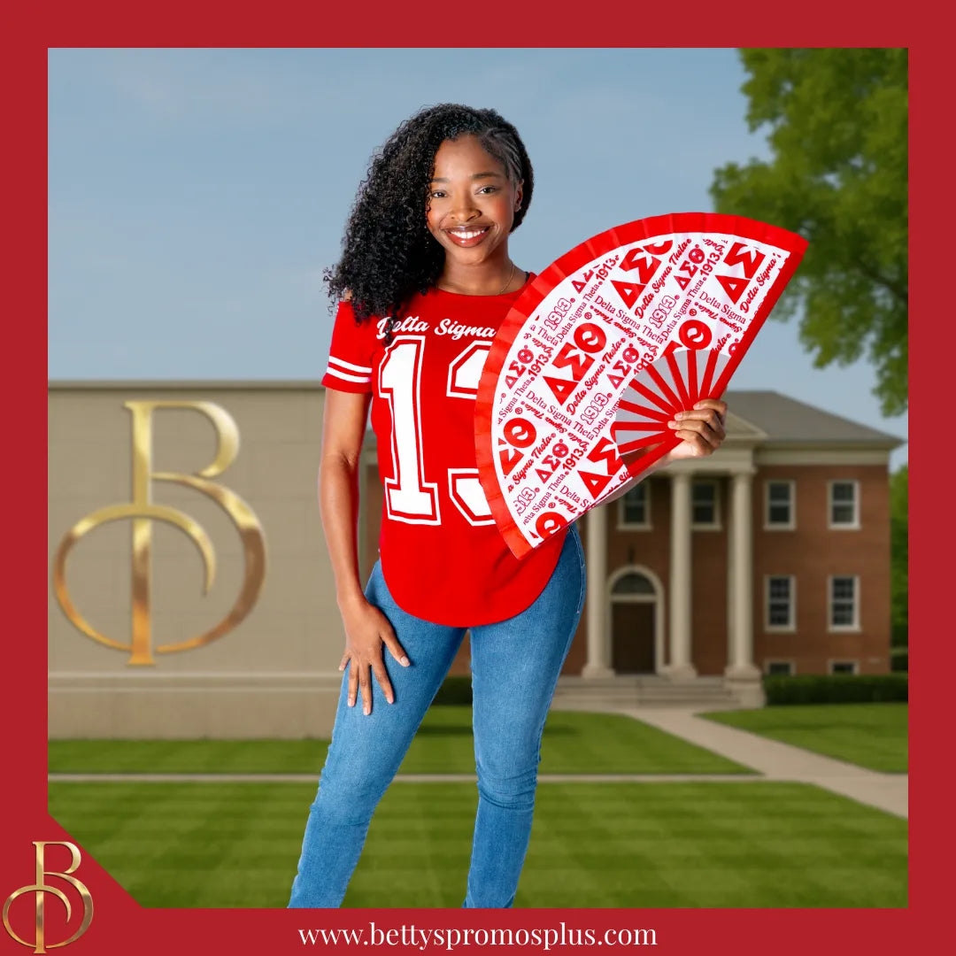 Delta Sigma Theta ΔΣΘ Cold Shoulder 13 Screen Printed T-Shirt-Delta Sigma Theta Paraphernalia-Delta Sigma Theta T-Shirts-Betty's Promos Plus
