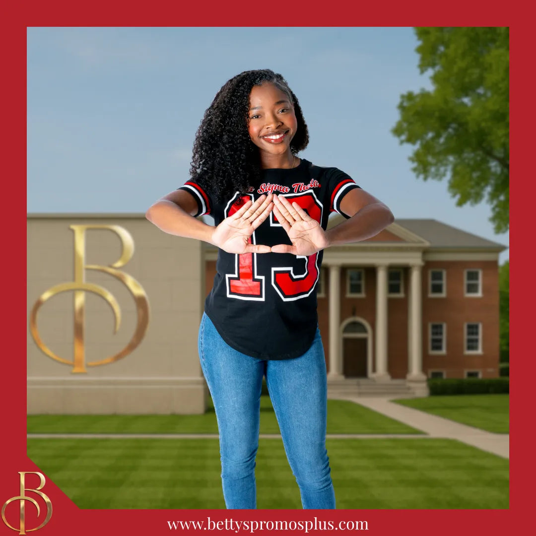 Delta Sigma Theta ΔΣΘ Cold Shoulder 13 Screen Printed T-Shirt-Delta Sigma Theta Paraphernalia-Delta Sigma Theta T-Shirts-Betty's Promos Plus