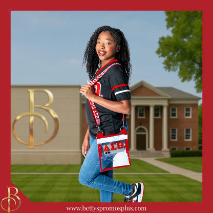 Delta Sigma Theta ΔΣΘ Cross Body Clear Stadium Bag-Delta Sigma Theta Paraphernalia-Delta Sigma Theta Stadium Bag-Betty's Promos Plus