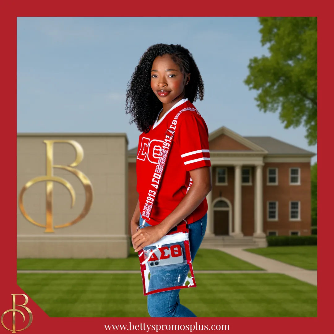 Delta Sigma Theta ΔΣΘ Cross Body Clear Stadium Bag-Delta Sigma Theta Paraphernalia-Delta Sigma Theta Stadium Bag-Betty's Promos Plus