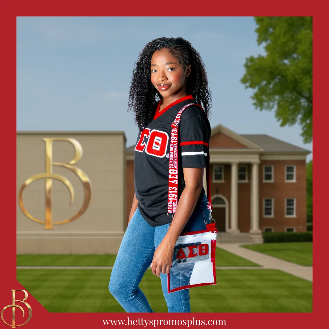 Delta Sigma Theta ΔΣΘ Cross Body Clear Stadium Bag-Delta Sigma Theta Paraphernalia-Delta Sigma Theta Stadium Bag-Betty's Promos Plus