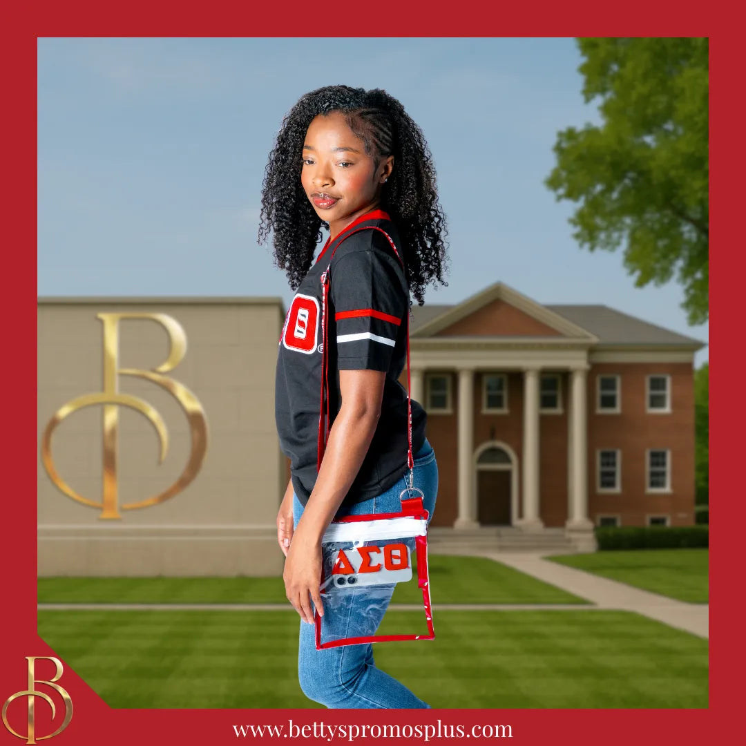 Delta Sigma Theta ΔΣΘ Cross Body Clear Stadium Bag-Delta Sigma Theta Paraphernalia-Delta Sigma Theta Stadium Bag-Betty's Promos Plus