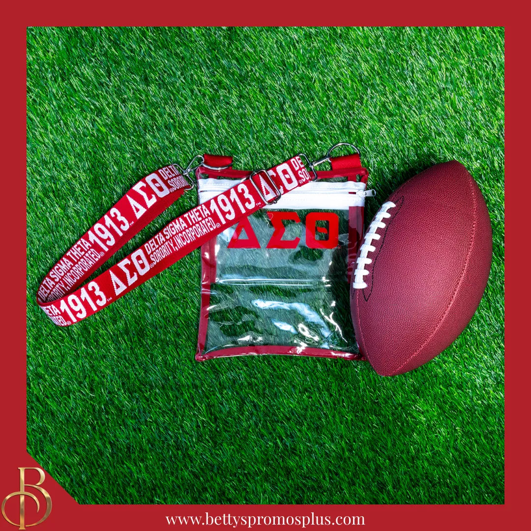 Delta Sigma Theta ΔΣΘ Cross Body Clear Stadium Bag-Delta Sigma Theta Paraphernalia-Delta Sigma Theta Stadium Bag-Betty's Promos Plus