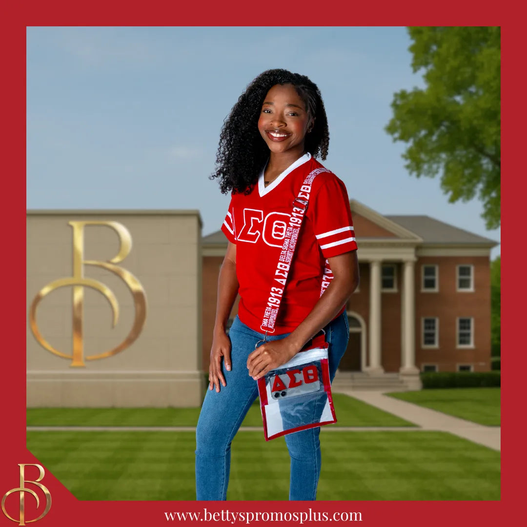 Delta Sigma Theta ΔΣΘ Cross Body Clear Stadium Bag-Delta Sigma Theta Paraphernalia-Delta Sigma Theta Stadium Bag-Betty's Promos Plus