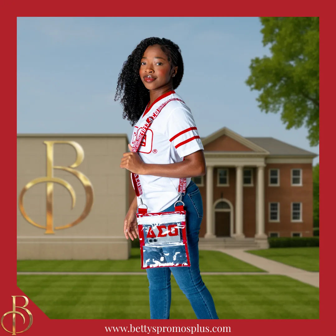 Delta Sigma Theta ΔΣΘ Cross Body Clear Stadium Bag-Delta Sigma Theta Paraphernalia-Delta Sigma Theta Stadium Bag-Betty's Promos Plus