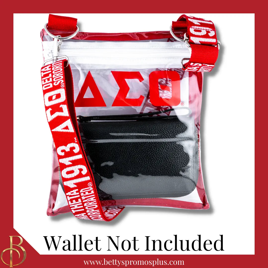 Delta Sigma Theta ΔΣΘ Cross Body Clear Stadium Bag-Delta Sigma Theta Paraphernalia-Delta Sigma Theta Stadium Bag-Betty's Promos Plus