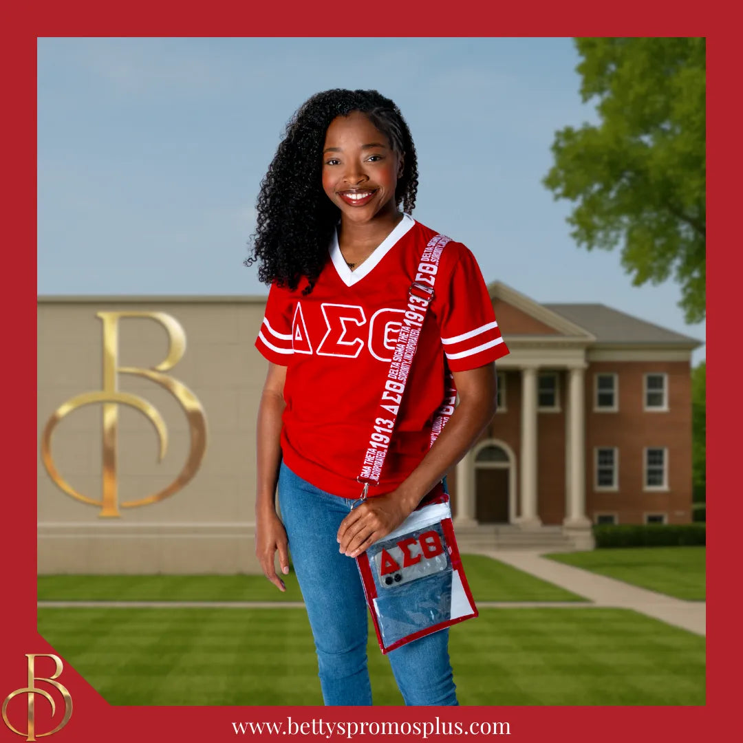 Delta Sigma Theta ΔΣΘ Cross Body Clear Stadium Bag-Delta Sigma Theta Paraphernalia-Delta Sigma Theta Stadium Bag-Betty's Promos Plus