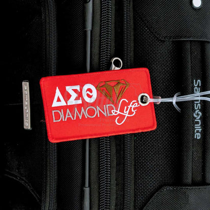 Delta Sigma Theta ΔΣΘ Diamond Life Embroidered Luggage Tag-Delta Sigma Theta Paraphernalia-Delta Sigma Theta Luggage Tag-Betty's Promos Plus