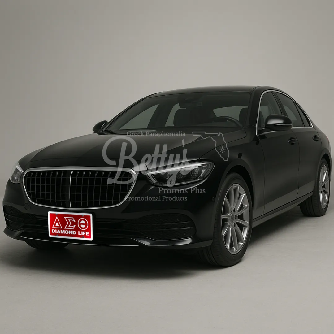 Delta Sigma Theta ΔΣΘ Diamond Life Laser Engraved Mirrored Acrylic Auto Tag License Plate-Delta Sigma Theta Paraphernalia-Delta Sigma Theta Auto Tag-Betty's Promos Plus