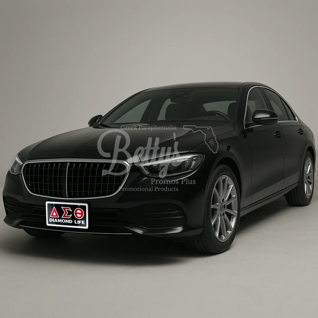 Delta Sigma Theta ΔΣΘ Diamond Life Laser Engraved Mirrored Acrylic Auto Tag License Plate-Delta Sigma Theta Paraphernalia-Delta Sigma Theta Auto Tag-Betty's Promos Plus