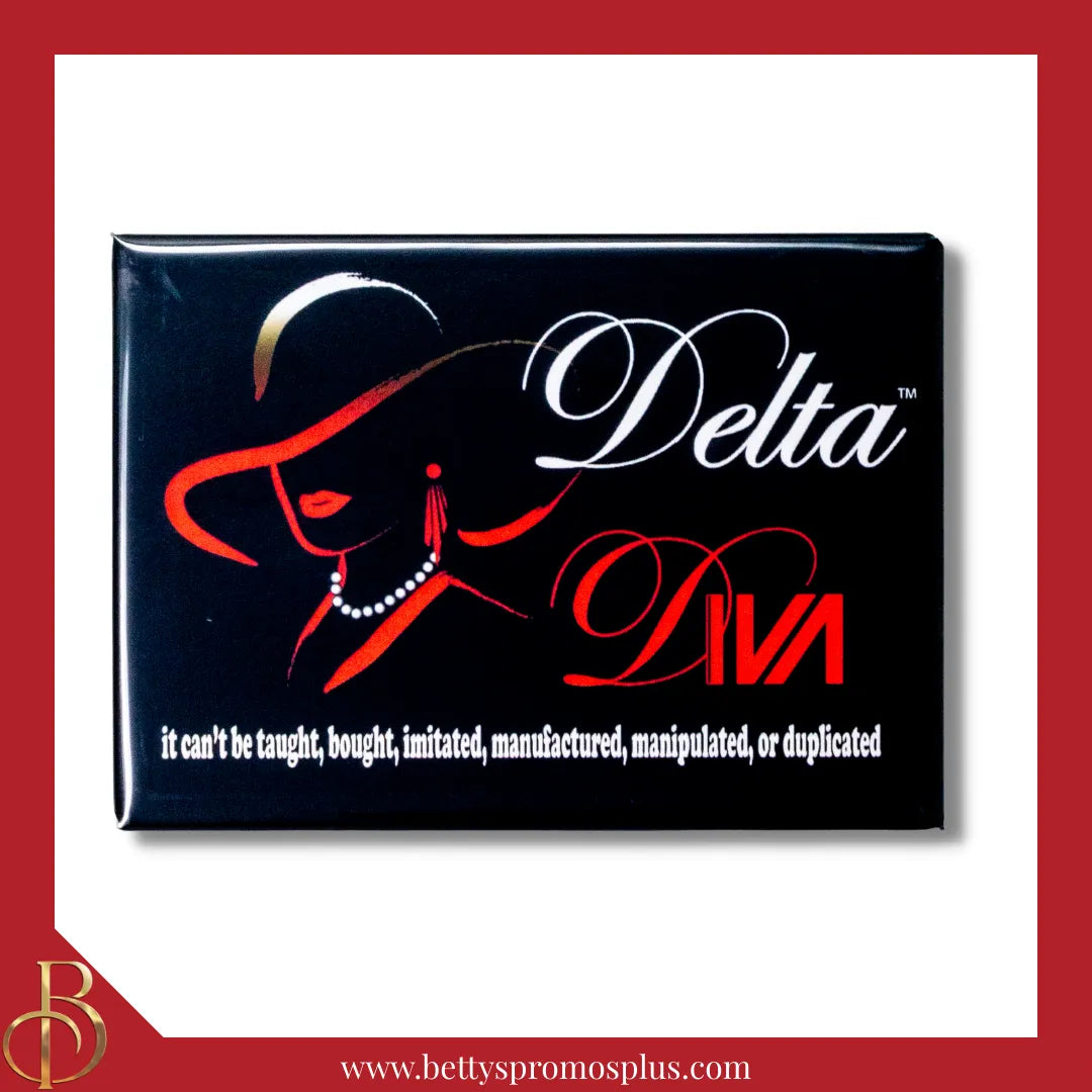 Delta Sigma Theta ΔΣΘ Diva Magnet for Refrigerator, Locker, Office Desk-Delta Sigma Theta Paraphernalia-Delta Sigma Theta Magnet-Betty's Promos Plus