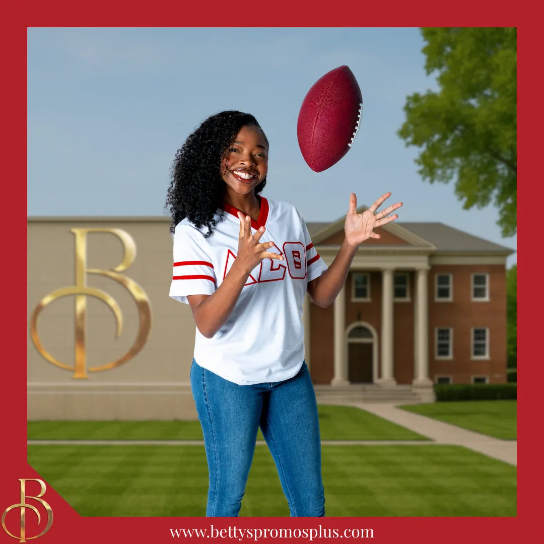 Delta Sigma Theta ΔΣΘ Double Stitched Appliqué Embroidered Jersey T-Shirt-Delta Sigma Theta Paraphernalia-Delta Sigma Theta T-Shirts-Betty's Promos Plus