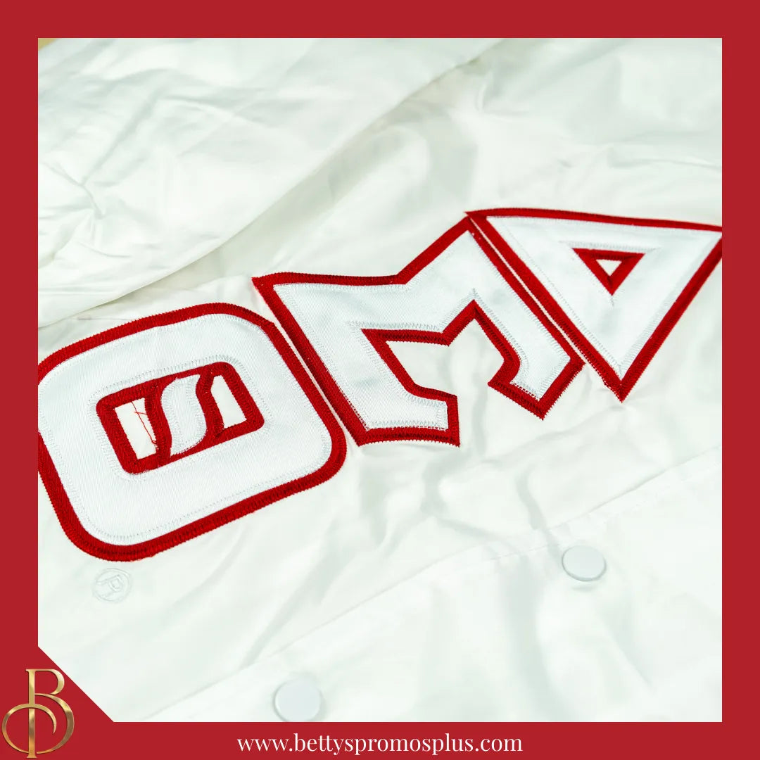 Delta Sigma Theta ΔΣΘ Double-Stitched Embroidered Windbreaker Line Jacket-Delta Sigma Theta Paraphernalia-Delta Sigma Theta Line Jacket-Betty's Promos Plus