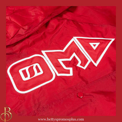 Delta Sigma Theta ΔΣΘ Double-Stitched Embroidered Windbreaker Line Jacket-Delta Sigma Theta Paraphernalia-Delta Sigma Theta Line Jacket-Betty's Promos Plus