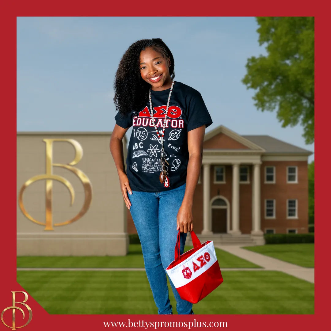 Delta Sigma Theta ΔΣΘ Educator Screen Printed T-Shirt-Delta Sigma Theta Paraphernalia-Delta Sigma Theta T-Shirts-Betty's Promos Plus