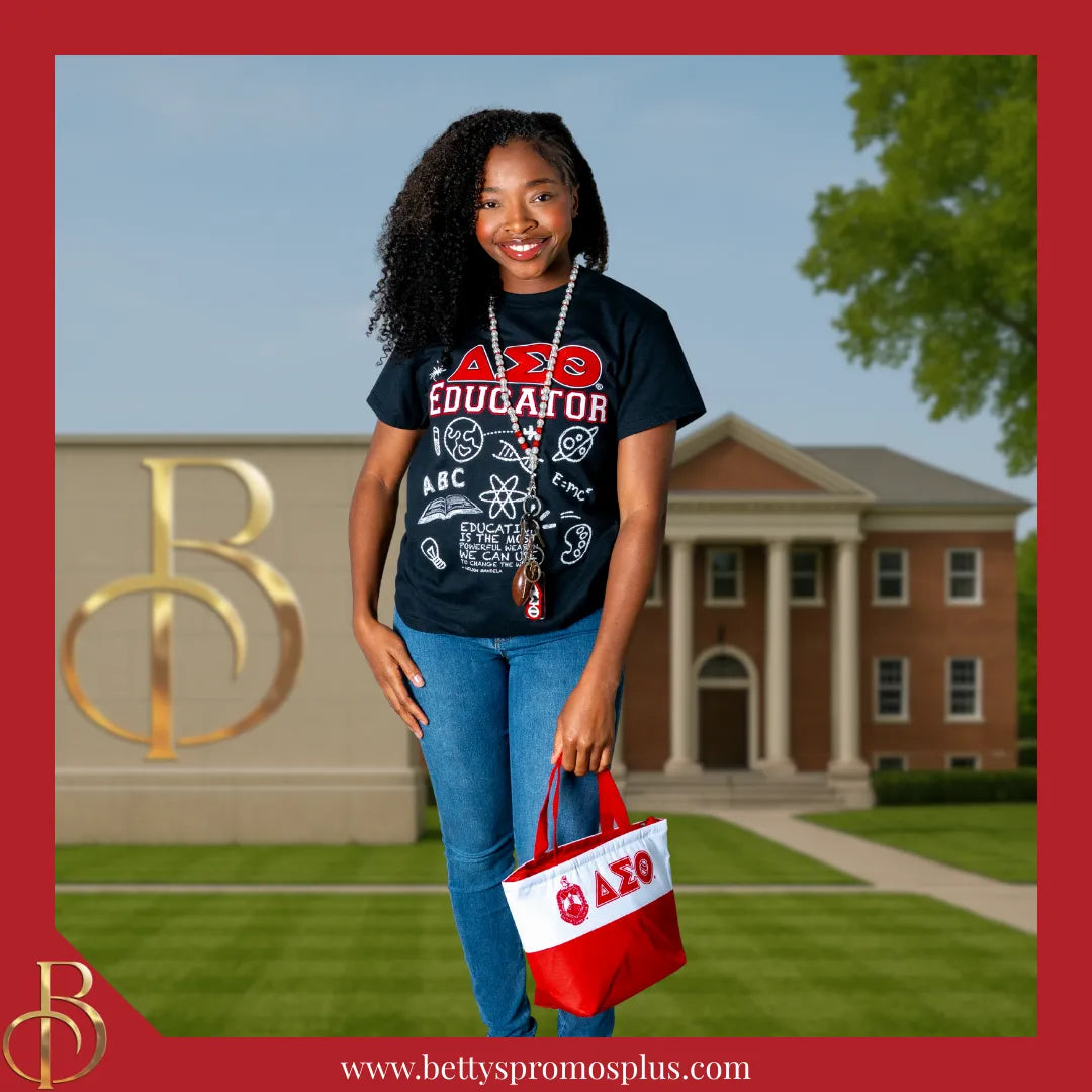 Delta Sigma Theta ΔΣΘ Educator Screen Printed T-Shirt-Delta Sigma Theta Paraphernalia-Delta Sigma Theta T-Shirts-Betty's Promos Plus