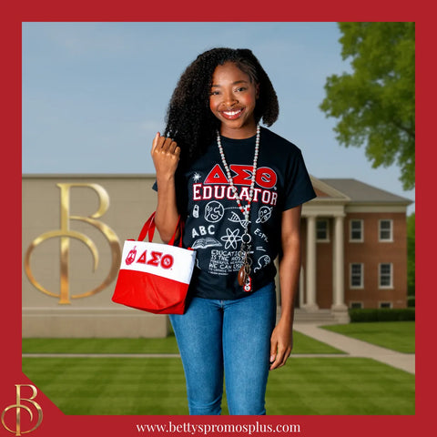 Delta Sigma Theta ΔΣΘ Educator Screen Printed T-Shirt-Delta Sigma Theta Paraphernalia-Delta Sigma Theta T-Shirts-Betty's Promos Plus