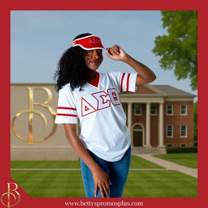 Delta Sigma Theta ΔΣΘ Embroidered Greek Letter Featherlight Moisture Wicking Visor-Delta Sigma Theta Paraphernalia-Delta Sigma Theta Hats-Betty's Promos Plus