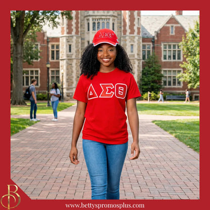 Delta Sigma Theta ΔΣΘ Embroidered Greek Letters Featherlight Moisture Wicking Hat-Delta Sigma Theta Paraphernalia-Delta Sigma Theta Hats-Betty's Promos Plus