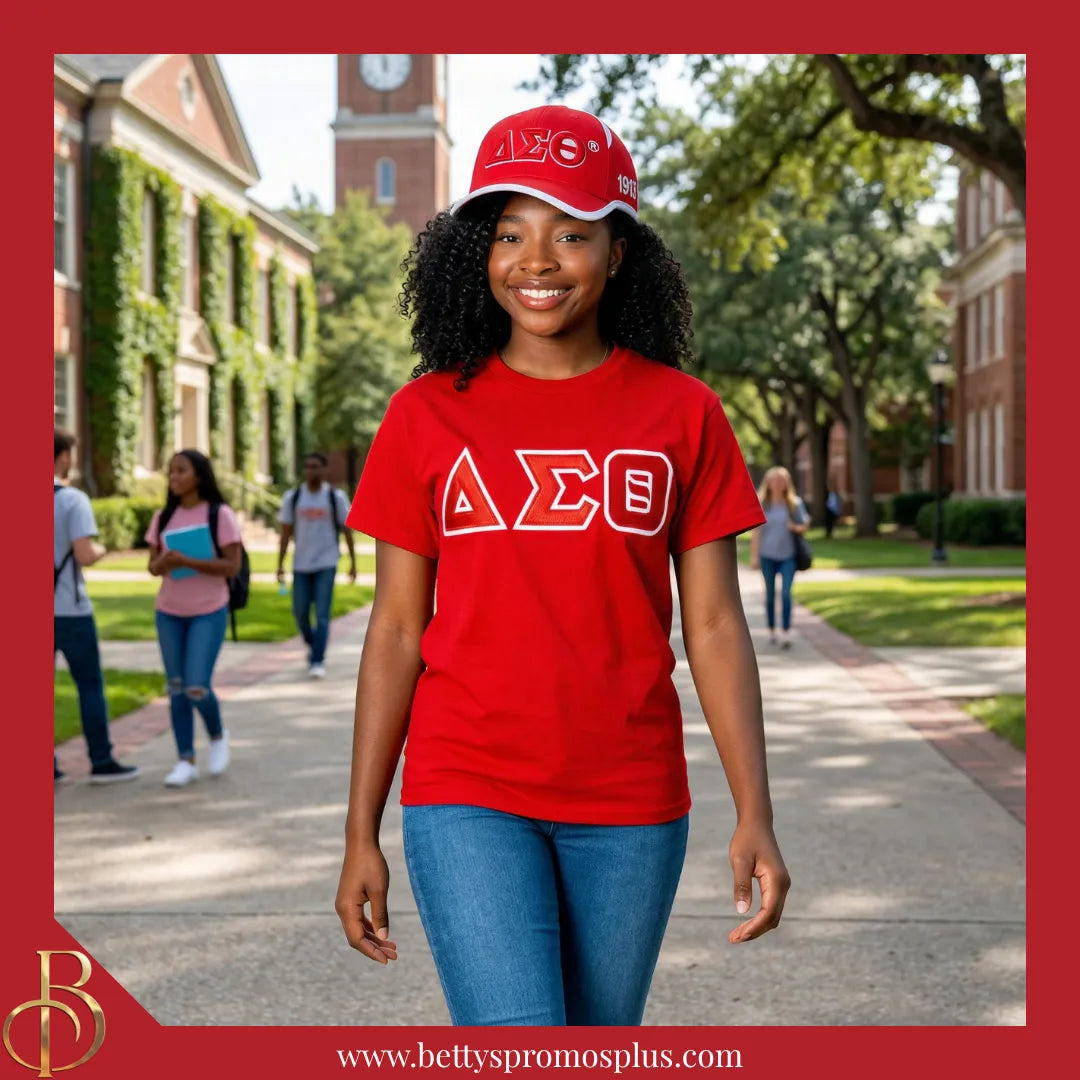 Delta Sigma Theta ΔΣΘ Embroidered Greek Letters Featherlight Moisture Wicking Hat-Delta Sigma Theta Paraphernalia-Delta Sigma Theta Hats-Betty's Promos Plus