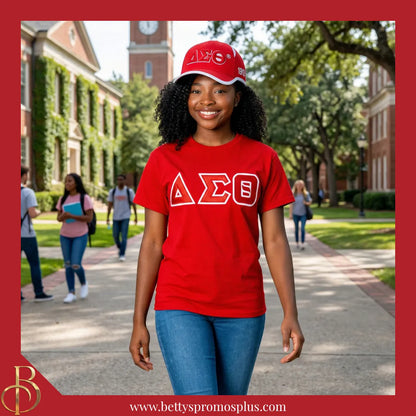 Delta Sigma Theta ΔΣΘ Embroidered Greek Letters Featherlight Moisture Wicking Hat-Delta Sigma Theta Paraphernalia-Delta Sigma Theta Hats-Betty's Promos Plus