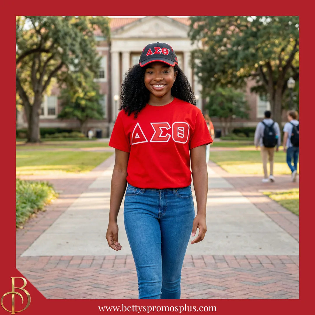 Delta Sigma Theta ΔΣΘ Embroidered Greek Letters Featherlight Moisture Wicking Hat-Delta Sigma Theta Paraphernalia-Delta Sigma Theta Hats-Betty's Promos Plus