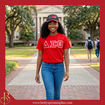Delta Sigma Theta ΔΣΘ Embroidered Greek Letters Featherlight Moisture Wicking Hat-Delta Sigma Theta Paraphernalia-Delta Sigma Theta Hats-Betty's Promos Plus