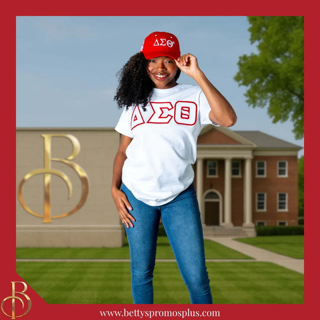 Delta Sigma Theta ΔΣΘ Embroidered Shield Baseball Cap-Delta Sigma Theta Paraphernalia-Delta Sigma Theta Hats-Betty's Promos Plus
