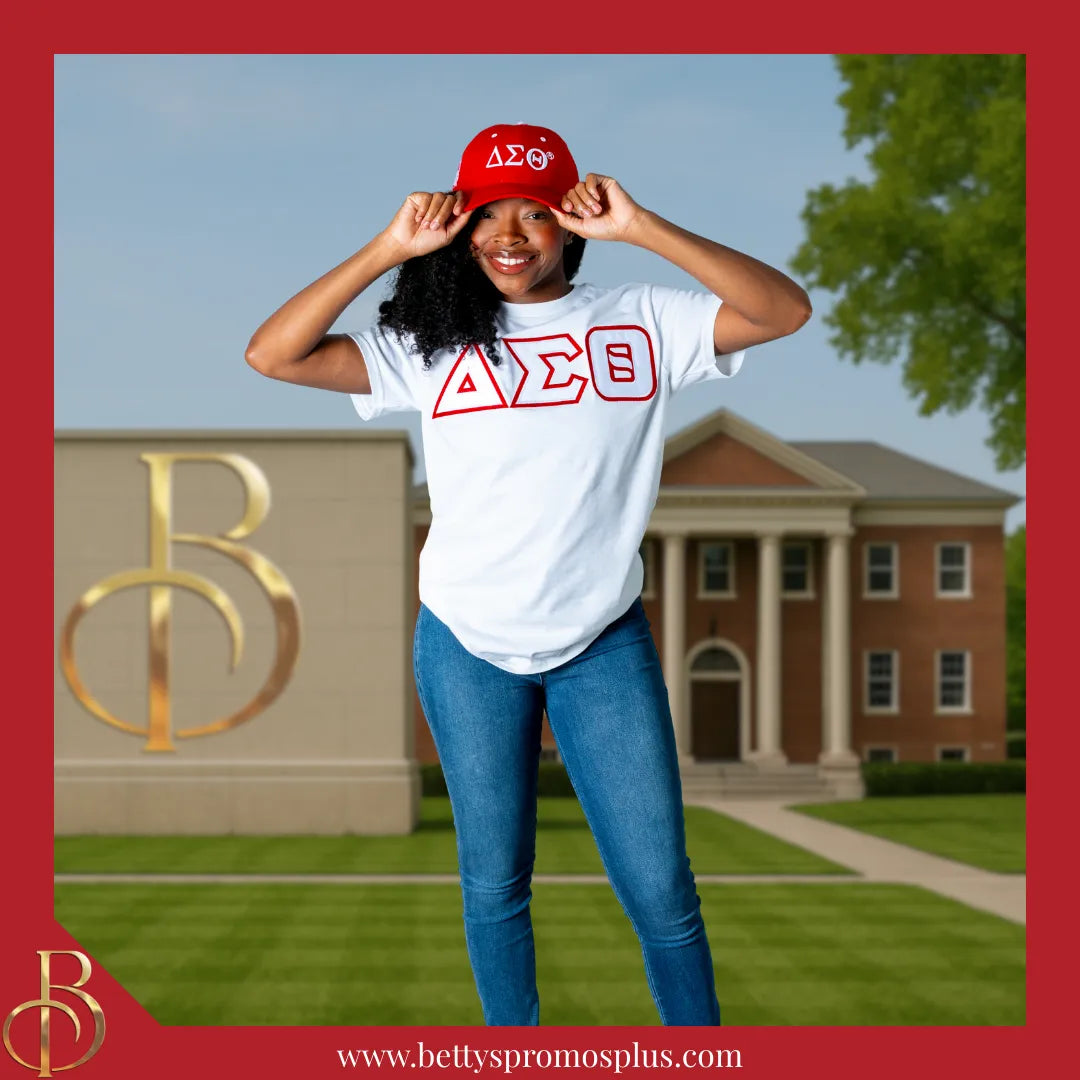 Delta Sigma Theta ΔΣΘ Embroidered Shield Baseball Cap-Delta Sigma Theta Paraphernalia-Delta Sigma Theta Hats-Betty's Promos Plus