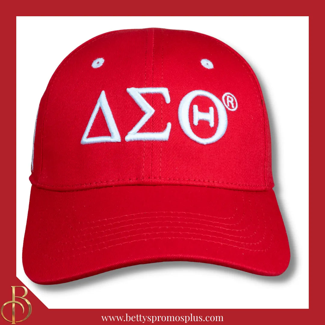 Delta Sigma Theta ΔΣΘ Embroidered Shield Baseball Cap-Delta Sigma Theta Paraphernalia-Delta Sigma Theta Hats-Betty's Promos Plus