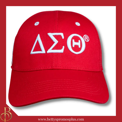 Delta Sigma Theta ΔΣΘ Embroidered Shield Baseball Cap-Delta Sigma Theta Paraphernalia-Delta Sigma Theta Hats-Betty's Promos Plus