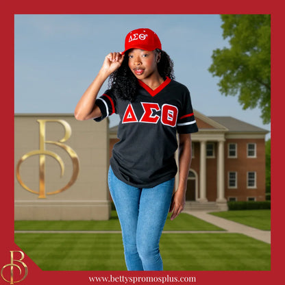 Delta Sigma Theta ΔΣΘ Embroidered Shield Baseball Cap-Delta Sigma Theta Paraphernalia-Delta Sigma Theta Hats-Betty's Promos Plus