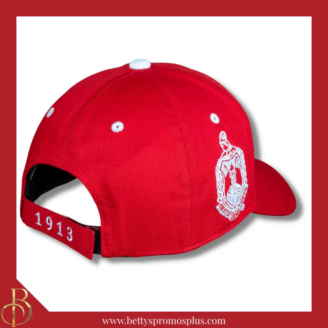 Delta Sigma Theta ΔΣΘ Embroidered Shield Baseball Cap-Delta Sigma Theta Paraphernalia-Delta Sigma Theta Hats-Betty's Promos Plus