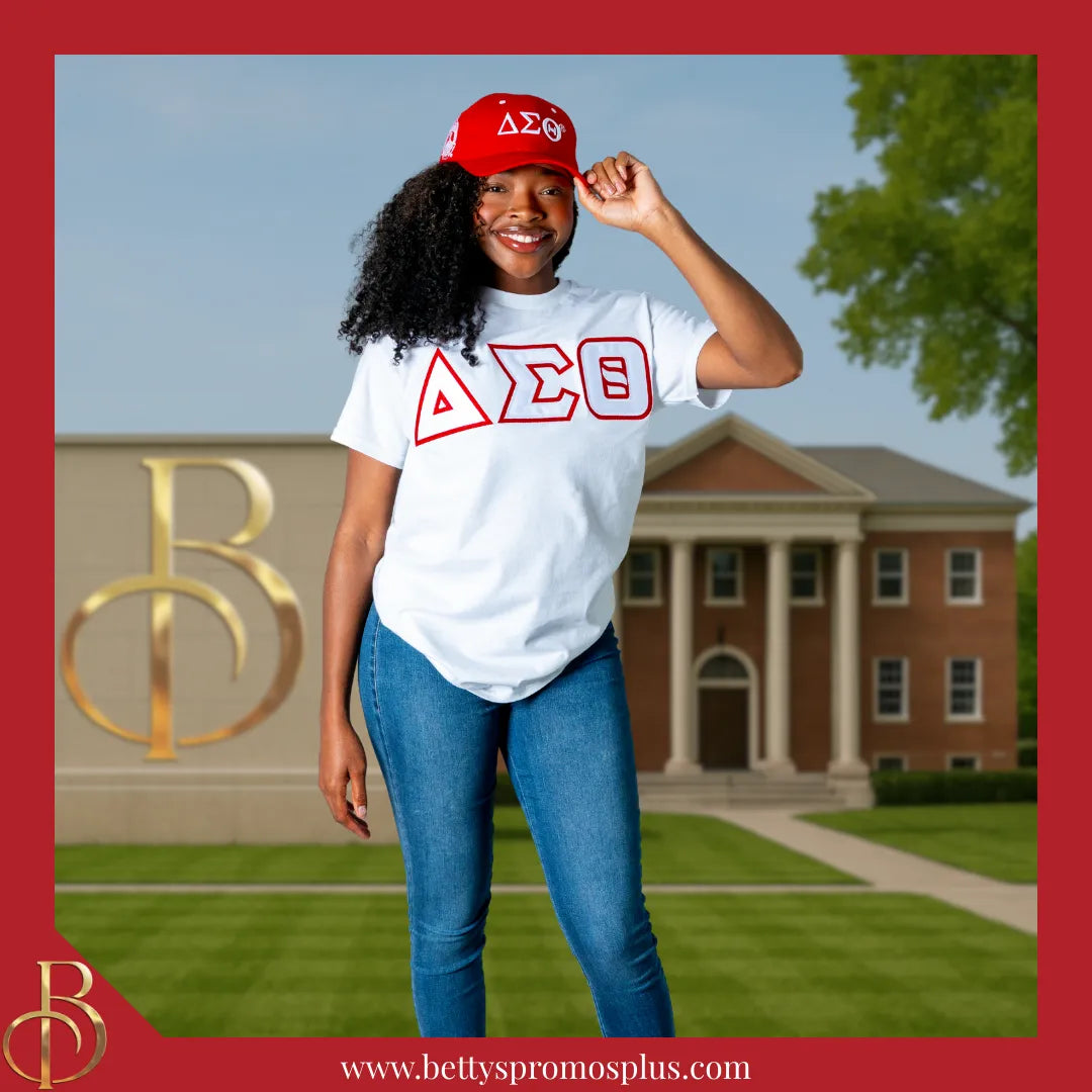 Delta Sigma Theta ΔΣΘ Embroidered Shield Baseball Cap-Delta Sigma Theta Paraphernalia-Delta Sigma Theta Hats-Betty's Promos Plus