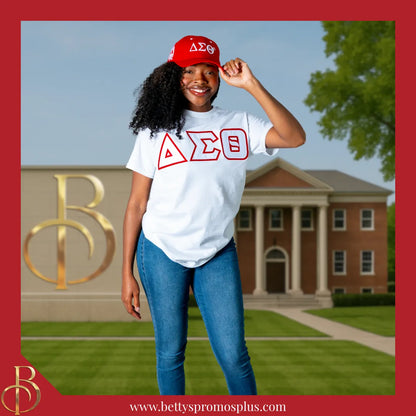 Delta Sigma Theta ΔΣΘ Embroidered Shield Baseball Cap-Delta Sigma Theta Paraphernalia-Delta Sigma Theta Hats-Betty's Promos Plus