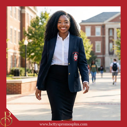 Delta Sigma Theta ΔΣΘ Embroidered Shield Crest Blazer Sport Coat-Delta Sigma Theta Paraphernalia-Delta Sigma Theta Blazers-Betty's Promos Plus