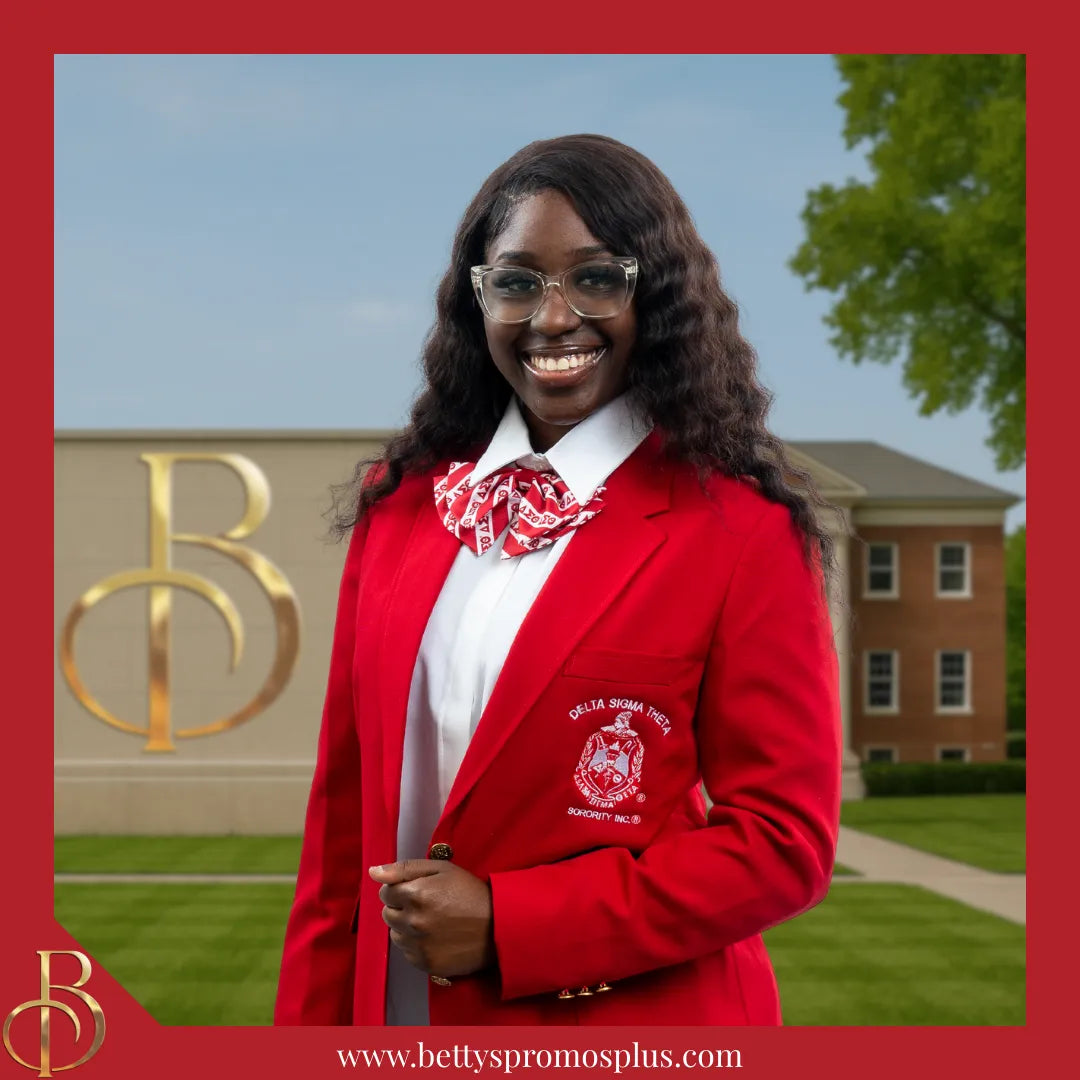 Delta Sigma Theta ΔΣΘ Embroidered Shield Crest Blazer Sport Coat-Delta Sigma Theta Paraphernalia-Delta Sigma Theta Blazers-Betty's Promos Plus