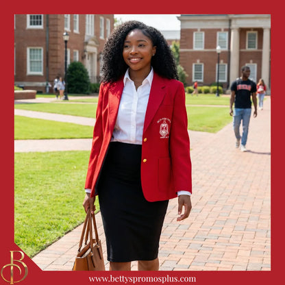 Delta Sigma Theta ΔΣΘ Embroidered Shield Crest Blazer Sport Coat-Delta Sigma Theta Paraphernalia-Delta Sigma Theta Blazers-Betty's Promos Plus