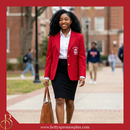 Delta Sigma Theta ΔΣΘ Embroidered Shield Crest Blazer Sport Coat-Delta Sigma Theta Paraphernalia-Delta Sigma Theta Blazers-Betty's Promos Plus