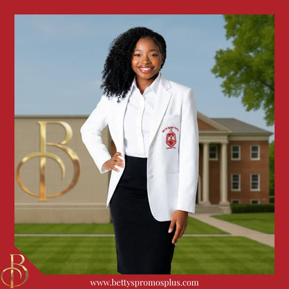 Delta Sigma Theta ΔΣΘ Embroidered Shield Crest Blazer Sport Coat-Delta Sigma Theta Paraphernalia-Delta Sigma Theta Blazers-Betty's Promos Plus