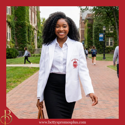Delta Sigma Theta ΔΣΘ Embroidered Shield Crest Blazer Sport Coat-Delta Sigma Theta Paraphernalia-Delta Sigma Theta Blazers-Betty's Promos Plus
