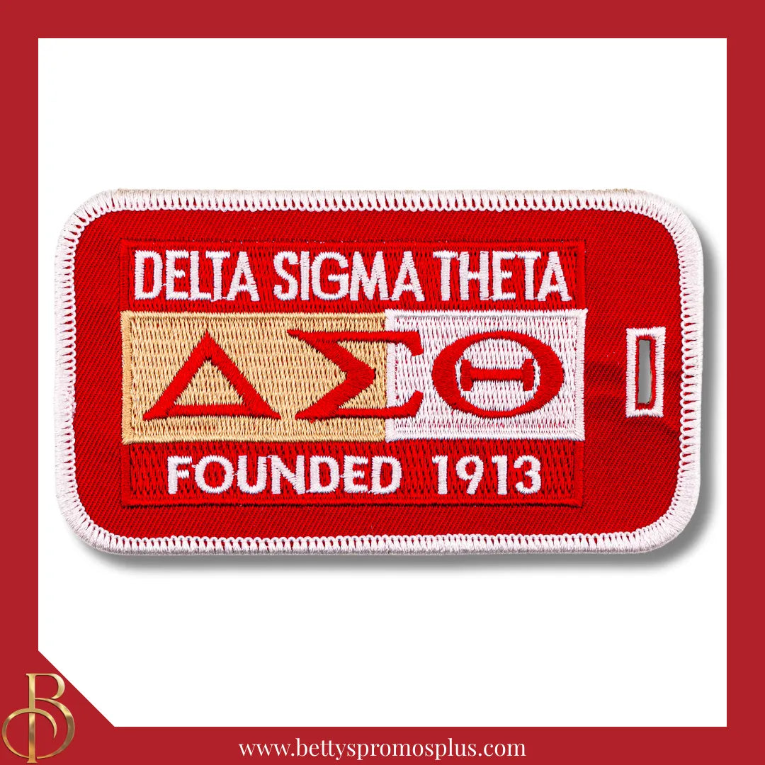 Delta Sigma Theta ΔΣΘ Founded 1913 Embroidered Luggage Tag-Delta Sigma Theta Paraphernalia-Delta Sigma Theta Luggage Tag-Betty's Promos Plus
