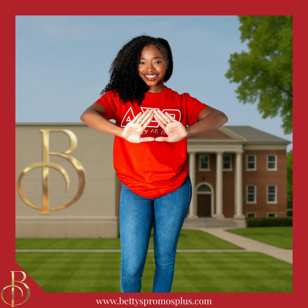 Delta Sigma Theta ΔΣΘ Founding Date Screen Printed T-Shirt-Delta Sigma Theta Paraphernalia-Delta Sigma Theta T-Shirts-Betty's Promos Plus